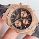 Super Clone Audemars Piguet Royal Oak Rose Gold Black Leather Strap Watch - BF Factory (4)_th.jpg